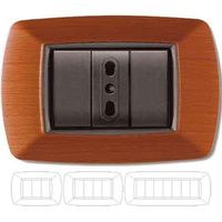 PLACCA COPRINTERRUTTORE LEGNO CHIARO 'MYLIFE' 7 moduli