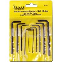 DONAU 800 SET DE CLÉ SIX PANS 10 PCS POUCE-MÉTRIQUE