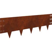 Bordure de Pelouse 20 pcs 100 x 30 cm Acier Rouillé vidaXL
