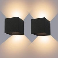 Aplique LED de exterior de 12 W, resistente al agua IP65 – 2 lámparas ajustables – Luz blanca cálida 3000 K – Aluminio resistente a la corrosión