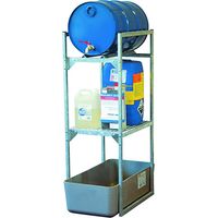 Regale aus Stahl für 1 60-L-Fass + 1 Etage mit Gitterrosten zur Lagerung - 245009