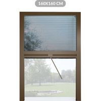 Mosquitera plisada en kit universal reducible Melodie para ventana vertical 160x160 Bronce