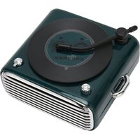Enceinte Bluetooth 5.0 style platine vinyle vintage, son puissant, sans fil, verte