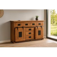 Sideboard Kommode Akazie massiv nussbaumfarben 150 x 45 x 90 cm LIBRO
