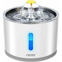 Fontaine à Eau pour Chat et Petit Chien Aerb - Distributeur d'Eau Silencieux avec Filtre à Charbon Actif et Plateau en Acier Inoxydable - Veilleuse à LED..