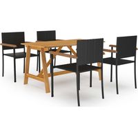 Ensemble à manger de jardin 5 pcs Noir