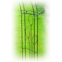 Flower 6 Sided Gazebo (Inc Ground Spikes) Garden Feature - Solid Steel - Black