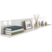 Mensola da Muro per Soggiorno e Camera da Letto, Spessore 1.5 cm, in Legno in Finitura Lucida, Bianco