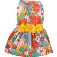 Robe pour chien XS, douce et agréable à la peau, tenue de vacances tendance avec décor floral pour le printemps et l'été