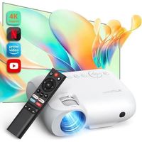 Proyector Yoton Y9 4K 400 Lúmenes ANSI WiFi Bluetooth Netflix y YouTube Integrados Compatible con HDMI USB y Android