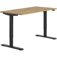Bureau FLEXI 138 cm, réglable en hauteur, à levage électrique, pour ordinateur - Chêne Artisan / Noir