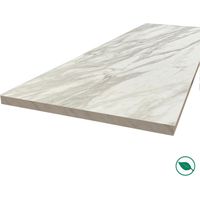 Forestea – Plan de travail stratifié HPL marbre blanc 3000 x 650 x 38 mm – Revêtement résistant aux chocs et à la chaleur – Gamme Signature
