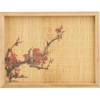 Bamboo Woven Jewelry Display Tray Vintage Necklace Bracelet Earrings Holder OrganizerPlum Blossom
