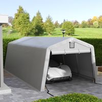 Tente garage carport dim. 6,2L x 3,3l x 2,4H m acier galvanisé robuste PE haute densité 150 g/m² imperméable anti-UV
