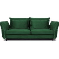 Canapé Velours Droit Convertible Vert Verduro - 3 Places