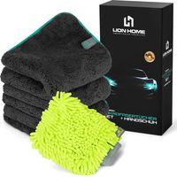 3x Mikrofasertuch 40x40 1200 GSM & Handschuhset Saugstark & Sanft