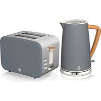 Swan Nordic Slate Grey 1.7 Litre Cordless Kettle and 2 Slice Toaster