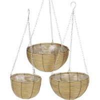 Progarden Conjunto de 3 maceteros colgantes trenzados