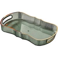 Plateau de service, plateau de salle de bain, plateau à fruits, plateau repas pour cafétéria, plateau de rangement pour produits cosmétiques (petit-déjeuner)-Green M