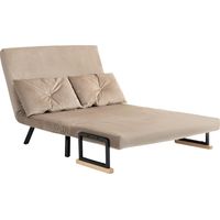 Divano Letto 3 en 1 Tessuto Effetto Velluto Schienale Regolabile 2 Cuscini 102x73x81 cm Marrone Chiaro