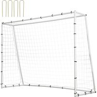 VEVOR Soccer Rebound Trainer, 8x6FT Iron Soccer Training Equipment, Sports Football Rebounder Wall with Double-Sided Rebounding Net & Goal, Perfect for Backyard Practicing, Solo Training, Passing
