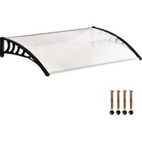 Tenda da Sole Curva con Viti e Bulloni Inclusi, in Policarbonato, PP e Alluminio, 90x150x25 cm