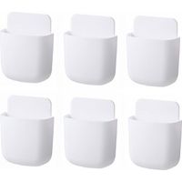 Lot de 6 supports muraux pour télécommande, auto-adhésifs, rangement sans trou, porte-crayon mural, chargeur de téléphone pour la maison, le bureau et l'école