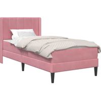 Lit adulte - lit contemporain - Cadre de lit avec matelas Rose 100 x 200 cm Velours fr4682 - Maison La Vie