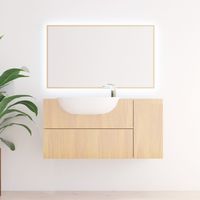 Espejo led de baño 100x80 cm esquinas rectas con luz fría y marco negro