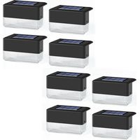 8 Pack Solar Railing LED Lights, Solar Lights Outdoor, Solar Step Light Waterproof Solar Step Light Used for Stairs, Fence, Deck, Garden, Patio Y