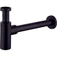 kielle - Waschtischsifon, Durchmesser 32 mm, rund, Metall, schwarz matt 30901044