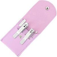 Kit de pédicure professionnel 4 pièces avec étui de transport, ensemble de manucure et pédicure en acier inoxydable avec outil de nettoyage du cérumen (Violet A)