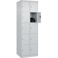 C+P, Vestiaire à 5 casiers Classic PLUS, 2 compartiments, gris