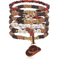 Bracelets de Perles Empilables Cowgirl, Bracelets Extensibles en Perles Style Western Y2K Style Bohème Bijoux de Plage pour Femmes