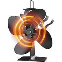 Ventilateur Poele Bois, 4 Pales Silencieux Ventilateur Cheminee pour Cheminée/Poêle à Bois/Gaz/Poele a Granule, Cadeau de Noël