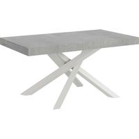 Table Extensible Volantis Premium 160/420X90 Cm Pieds Béton Blanc