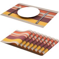 8 Sets de Table Antidérapant Lavable en PVC Résistant à la Chaleur Sets de Table pour Table de Salle à Manger Rouge