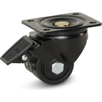 Roulette pivotante freinée - MESO - Nylon noir - Platine - 65mm - 500kg