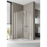 Kermi demi-pièce d’angle à droite PEGA EPR 0780x 2000 GAK : 740-765 SIHG verre trempé Opaco