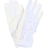 Equipage Larissa - stylischer Reithandschuh mit Spitze, weiß - XS
