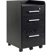Three-Drawer Lockable Filing Cabinet - Black