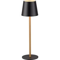 Lampada da tavolo wireless touch nero/ottone LED IP54 EURIA