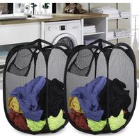 Grand panier à linge en filet, panier à linge pliable, sac à vêtements pliable, panier à linge pliant, avec poignées robustes