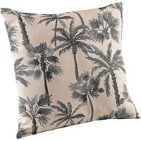 Coussin motif palmier tissé Bleu 45x45 cm