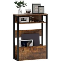 Industrial-Style Side Table - Black/Brown