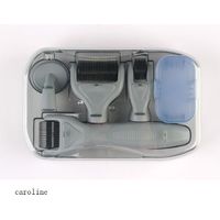 in 1 Derma Roller Kit for Face and Body - 0.25mm and 0.3mm Micro Needle Dermaroller with 5 Replaceable Heads, Storage Case and Disinfection Tank