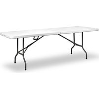 Folding table 7ft white portable with carrying case