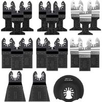 Jeu de lames de scie oscillantes de 21 pièces, jeu de lames multi-outils de qualité supérieure pour lames de scie oscillantes en bois, métal et plastique, noir