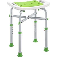 Taburete de ducha – Asiento acolchado y ajustable – Patas con ventosas antideslizantes – Aluminio verde