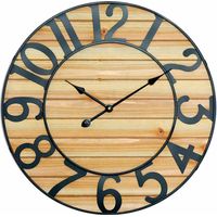 Reloj de Pared Vintage Negro/Madera Clara Ø60cm Thinia Home